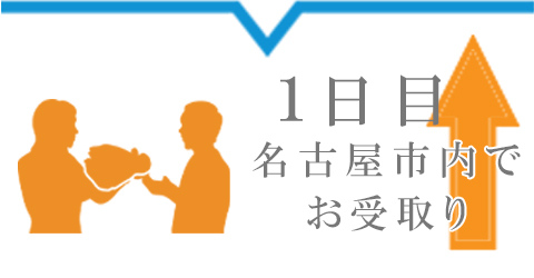 名古屋即日受取のレンタルスケジュール 1日目お受取り