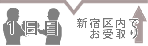 新宿即日受取のレンタルスケジュール 1日目